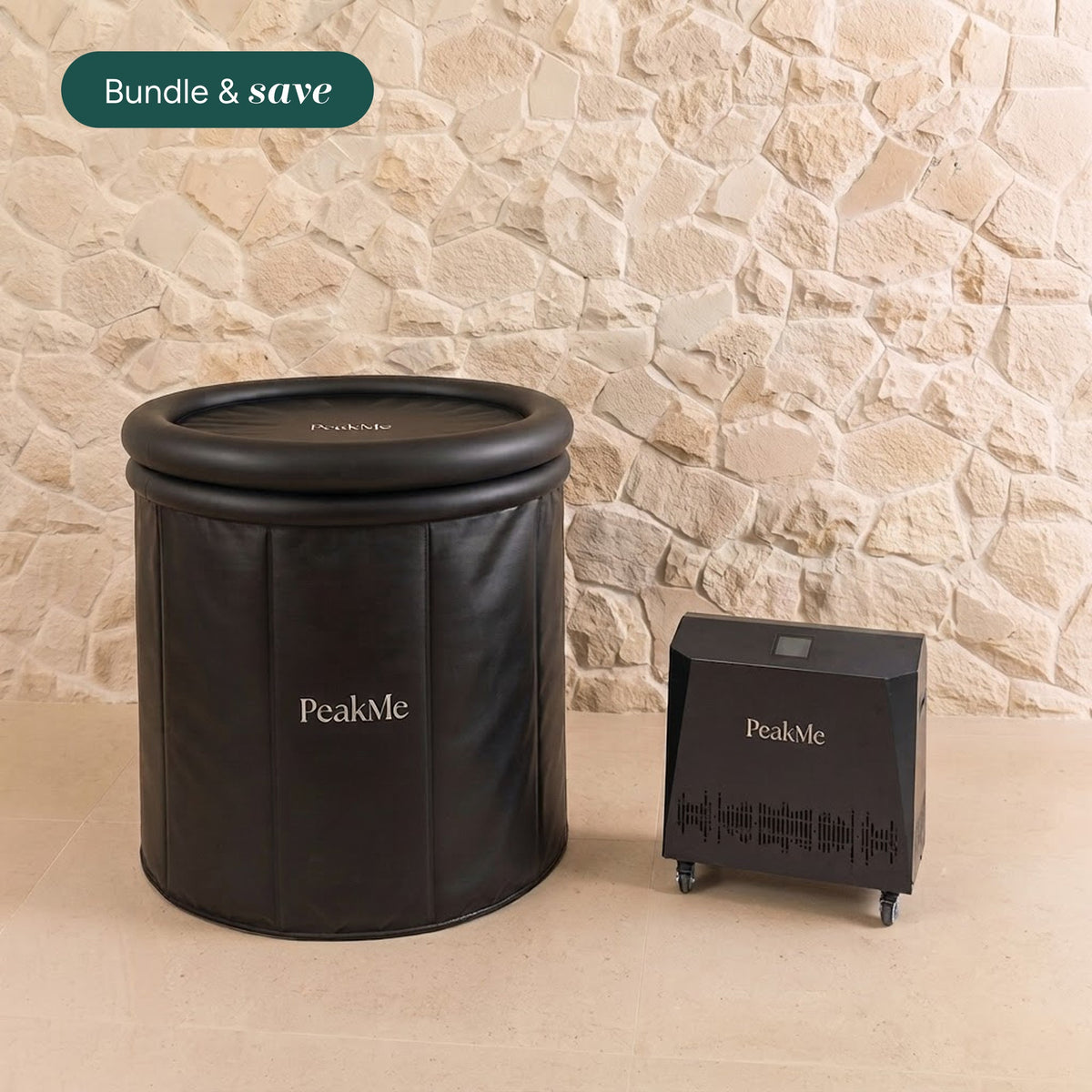 Core Ice Bath (Noir) + Pro 1.0HP Chiller by PeakMe, SKU PK-BDL-0009