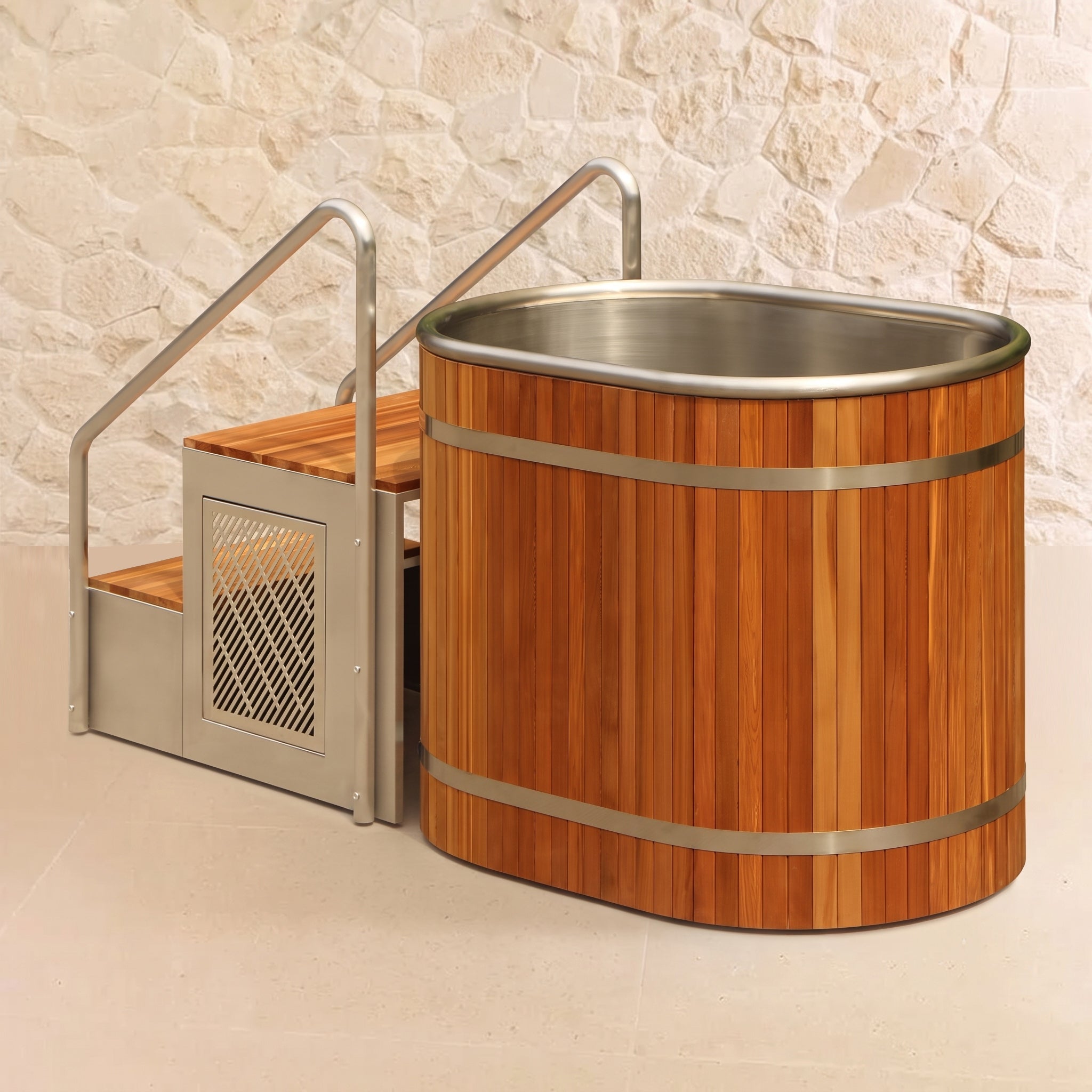 Glacier Solo Premium Cedar Ice Bath by PeakMe, SKU PK-ICE-WT01