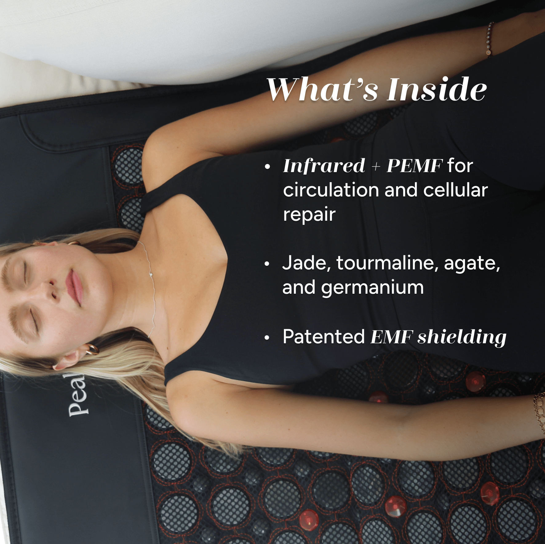 Restore Infrared PEMF Mat - Full - Body PEMF Mat. Red/NIR Light. Gemstone Therapy. by PeakMe, SKU PK-PEMF-A1000