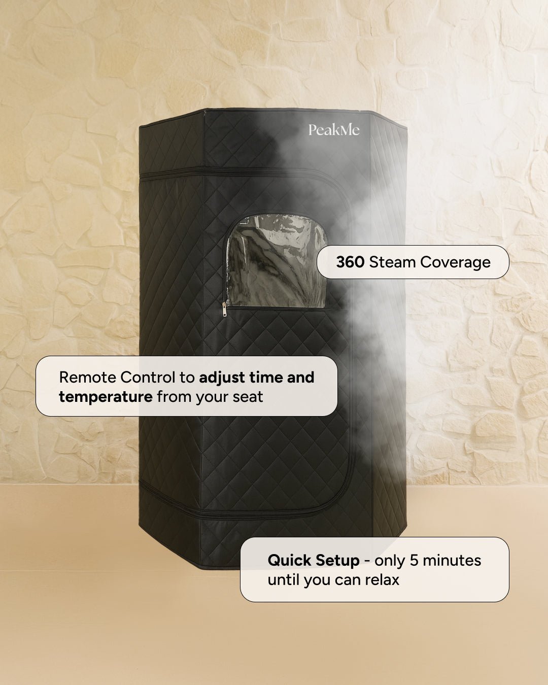 Retreat Steam Sauna by PeakMe, SKU PK-SAUNA-004